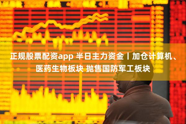 正规股票配资app 半日主力资金丨加仓计算机、医药生物板块 抛售国防军工板块