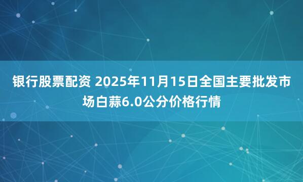 银行股票配资 2025年11月15日全国主要批发市场白蒜6.0公分价格行情